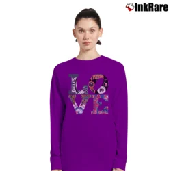 Women’s Philadelphia Phillies Eagles 76ers Flyers City Love Long-Sleeve Top in purple | Sleek, Versatile, All-Season