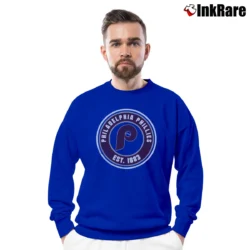 Men’s Philadelphia Phillies EST 1883 Crewneck Sweatshirt in royal blue | Cozy Fabric, Clean Style