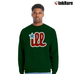 Men’s Philadelphia Phillies Ill 86 Baseball Graphic Crewneck Sweatshirt in forest green | Cozy Fabric, Clean Style