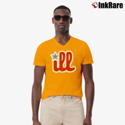 Men’s Philadelphia Phillies Ill 86 Baseball Graphic V-Neck Tee in orange | Sharp, Breathable, Everyday Staple