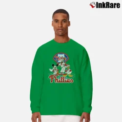 Men’s Philadelphia Phillies Mickey Donald Goofy Baseball Long-Sleeve Shirt in irish green | Sleek, Lightweight, Year-Round Wear