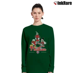 Women’s Philadelphia Phillies Mickey Donald Goofy Fan Long-Sleeve Top in forest green | Sleek, Versatile, All-Season