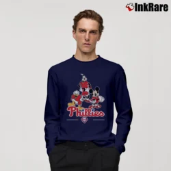 Men’s Philadelphia Phillies Mickey Donald Goofy Fan Long-Sleeve Shirt in navy | Sleek, Lightweight, Year-Round Wear