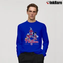 Men’s Philadelphia Phillies Mickey Donald Goofy Fan Long-Sleeve Shirt in royal blue | Sleek, Lightweight, Year-Round Wear