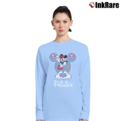 Women’s Philadelphia Phillies Mickey Mouse Baseball Fan Long-Sleeve Top in light blue | Sleek, Versatile, All-Season