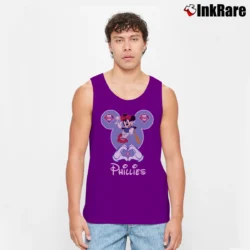 Men’s Philadelphia Phillies Mickey Mouse Baseball Fan Tank Top in purple | Breathable, Active-Friendly Design