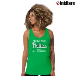 Women’s Phillies Baseball Whiz Kids Throwback Tank Top in irish green | Lightweight, Movement-Friendly