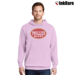 Men’s Phillies Cigar Blunt Logo Baseball Fan Pullover Hoodie in light pink | Cozy, Durable, Modern Fit