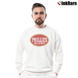 Men’s Phillies Cigar Blunt Logo Baseball Fan Crewneck Sweatshirt in white | Cozy Fabric, Clean Style