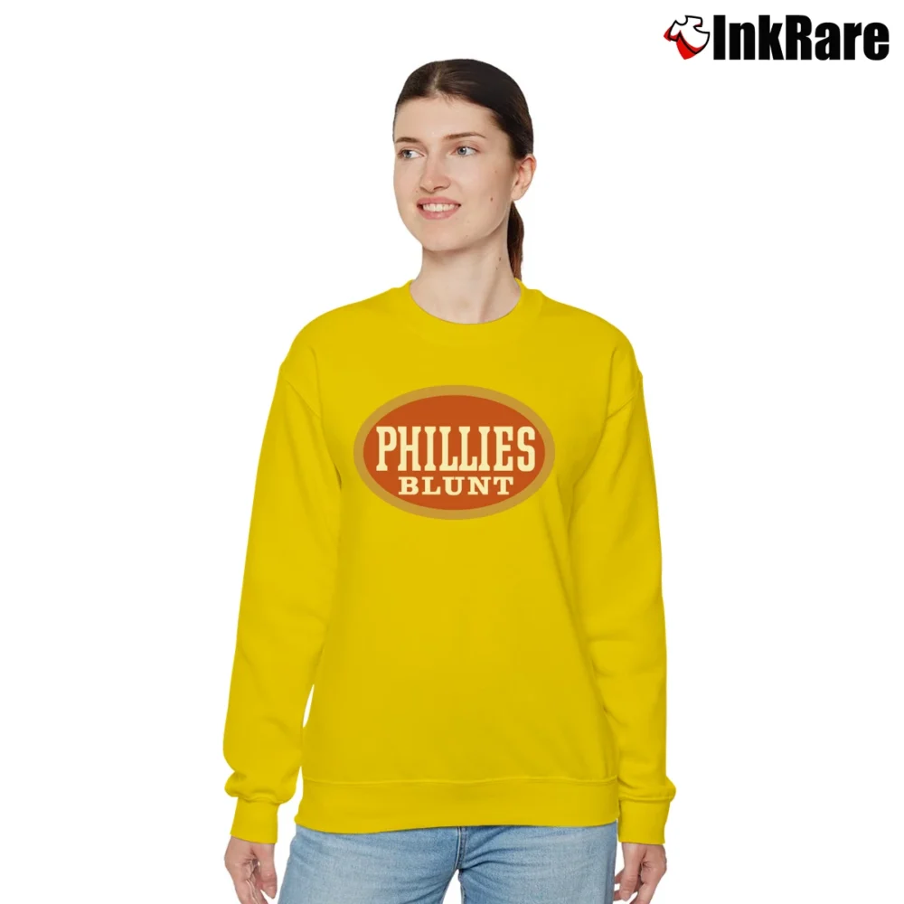 Women’s Phillies Cigar Blunt Logo Baseball Fan Relaxed Sweatshirt in yellow | Soft, Laid-Back Vibe
