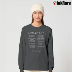 Women’s Phoebe Buffay Smelly Cat Lyrics Friends TV Show Long-Sleeve Top in charcoal | Sleek, Versatile, All-Season
