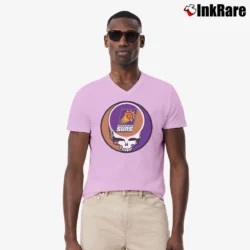 Men’s Phoenix Suns Grateful Dead Steal Your Face Basketball V-Neck Tee in light pink | Sharp, Breathable, Everyday Staple