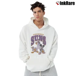 Men’s Phoenix Suns Mickey Mouse Basketball Squad Pullover Hoodie in white | Cozy, Durable, Modern Fit