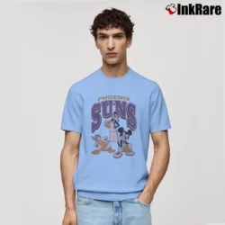 Men’s Phoenix Suns Mickey Mouse Basketball Squad Classic T-Shirt in light blue | Soft, Breathable Everyday Wear