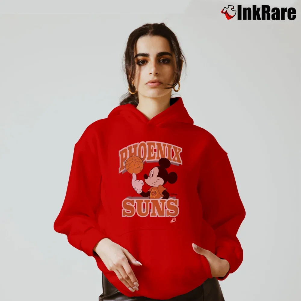 Women’s Phoenix Suns Mickey Mouse Team Spirit Cozy Hoodie in red | Warm, Structured, Stylish