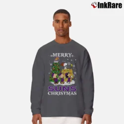 Men’s Phoenix Suns Snoopy Christmas Ugly Sweater Long-Sleeve Shirt in charcoal | Sleek, Lightweight, Year-Round Wear