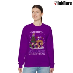 Women’s Phoenix Suns Snoopy Christmas Ugly Sweater Relaxed Sweatshirt in purple | Soft, Laid-Back Vibe