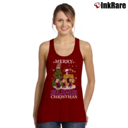 Women’s Phoenix Suns Snoopy Christmas Ugly Sweater Tank Top in maroon | Lightweight, Movement-Friendly