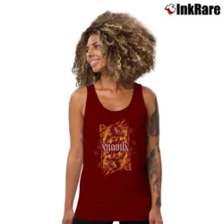 Women’s Phoenix X Men Playing Card Tank Top in maroon | Lightweight, Movement-Friendly