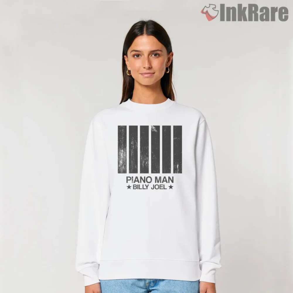 Piano Man Billy Joel Vintage Distressed Minimal Stripe Shirt on graphic shirt for women graphic tee