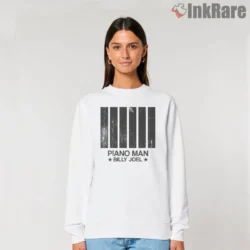 Piano Man Billy Joel Vintage Distressed Minimal Stripe Shirt on graphic shirt for women graphic tee