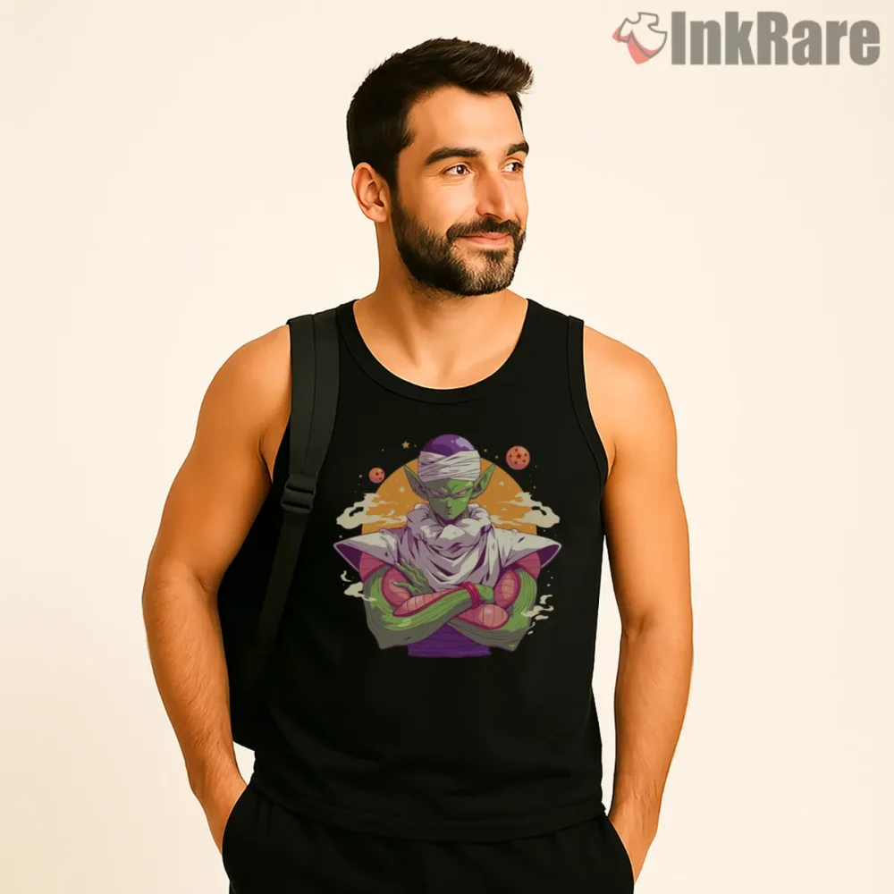 Piccolo Night Sky Warrior Shirt on black tank top for men graphic tee