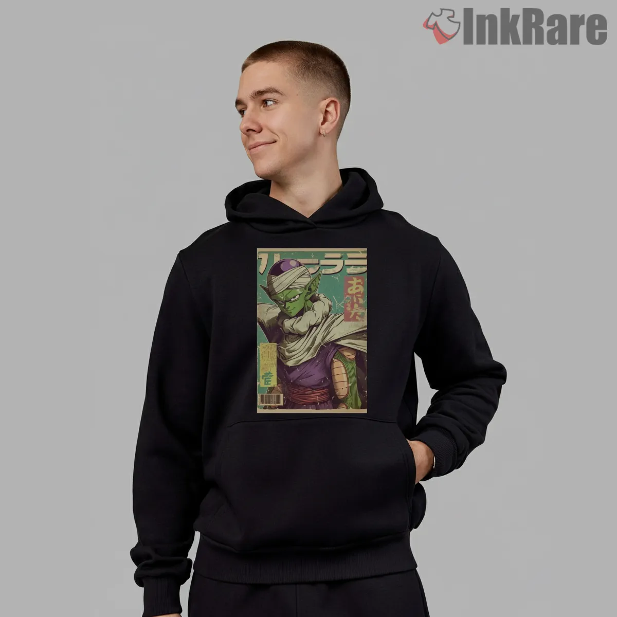 Piccolo Vintage Magazine Cover Retro Art Shirt on black hoodie for men graphic tee