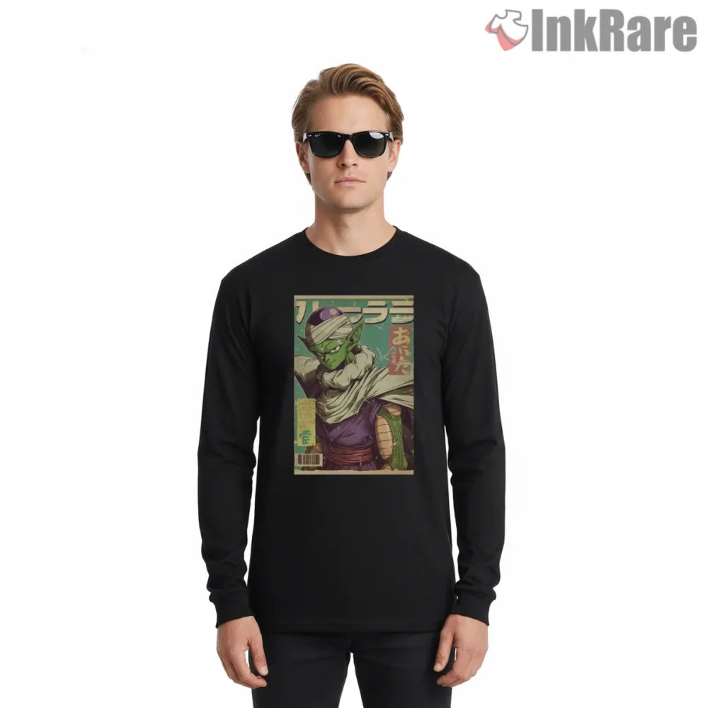 Piccolo Vintage Magazine Cover Retro Art Shirt on black long sleeve shirt for men graphic tee