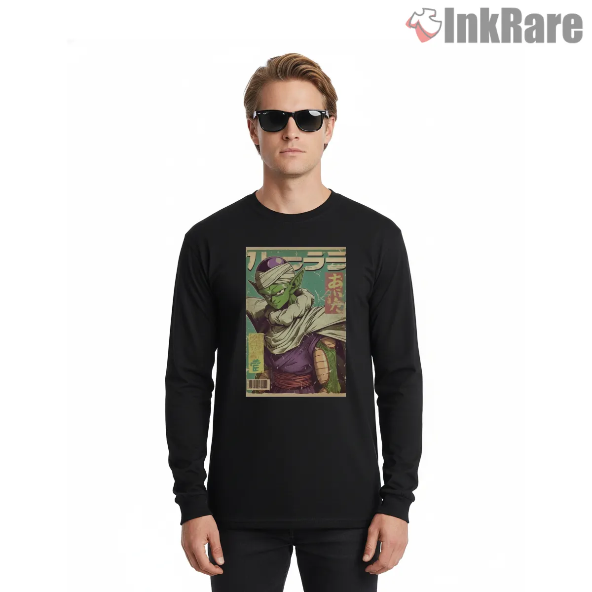 Piccolo Vintage Magazine Cover Retro Art Long Sleeve Black Piccolo Vintage Magazine Cover Retro Art Shirt on black long sleeve shirt for men graphic tee