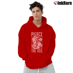 Men’s Pierce The Veil Pullover Hoodie in red | Cozy, Durable, Modern Fit