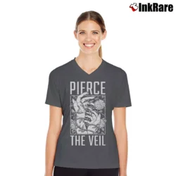 Women’s Pierce The Veil V-Neck Tee in charcoal | Chic Neckline, Soft Texture
