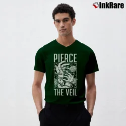 Men’s Pierce The Veil V-Neck Tee in forest green | Sharp, Breathable, Everyday Staple