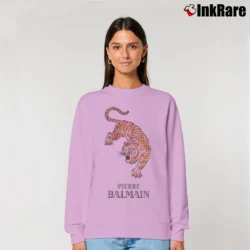 Women’s Pierre Balmain Designer Tiger Logo Relaxed Sweatshirt in light pink | Soft, Laid-Back Vibe