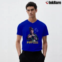Men’s Piff The Magic Dragon Tour 2019 Gift V-Neck Tee in royal blue | Sharp, Breathable, Everyday Staple