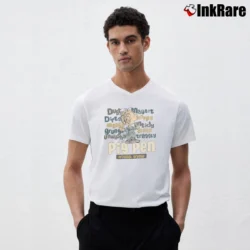 Men’s Pig Pen Grunge 90s Peanuts V-Neck Tee in white | Sharp, Breathable, Everyday Staple