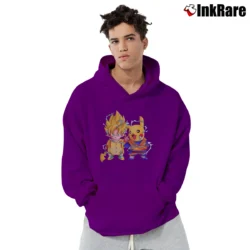 Men’s Pikachu And Goku Dragon Ball Pokemon Mashup Pullover Hoodie in purple | Cozy, Durable, Modern Fit