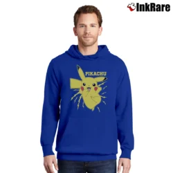Men’s Pikachu Bolt Pokemon Graphic Pullover Hoodie in royal blue | Cozy, Durable, Modern Fit