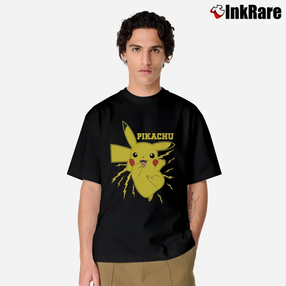 Men’s Pikachu Bolt Pokemon Graphic Classic T-Shirt in black | Soft, Breathable Everyday Wear