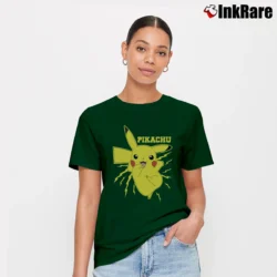 Women’s Pikachu Bolt Pokemon Graphic Signature T-Shirt in forest green | Soft, Flattering Fit