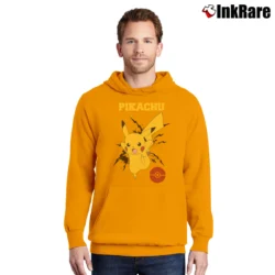 Men’s Pikachu Bolt Pokemon Pullover Hoodie in orange | Cozy, Durable, Modern Fit