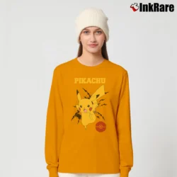 Women’s Pikachu Bolt Pokemon Long-Sleeve Top in orange | Sleek, Versatile, All-Season