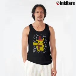 Men’s Pikachu Pokemon Christmas Funny Holiday Tank Top in black | Breathable, Active-Friendly Design