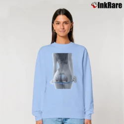 Women’s Pin Up Vw Beetle Bus Samba Graphic Relaxed Sweatshirt in light blue | Soft, Laid-Back Vibe