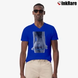 Men’s Pin Up Vw Beetle Bus Samba Graphic V-Neck Tee in royal blue | Sharp, Breathable, Everyday Staple