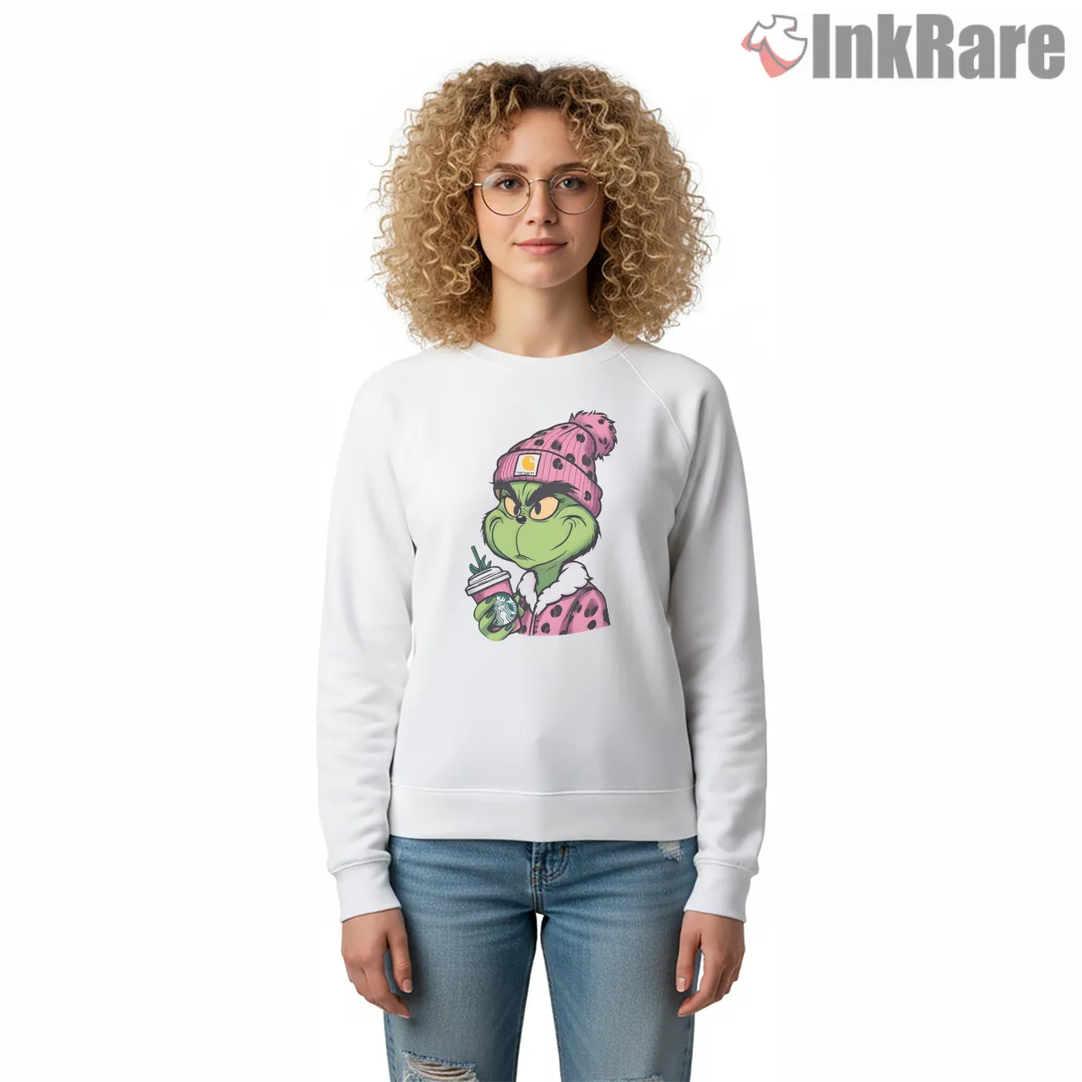 Pink Beanie Sassy Grinch Christmas Coffee Shirt Pink Beanie Sassy Grinch Christmas Coffee Shirt on graphic shirt for women graphic tee