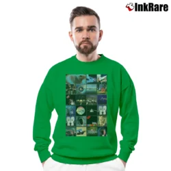Men’s Pink Floyd Album Covers Crewneck Sweatshirt in irish green | Cozy Fabric, Clean Style