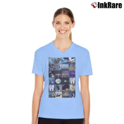 Women’s Pink Floyd Album Covers V-Neck Tee in light blue | Chic Neckline, Soft Texture