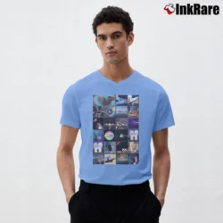 Men’s Pink Floyd Album Covers V-Neck Tee in light blue | Sharp, Breathable, Everyday Staple
