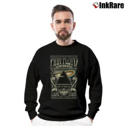 Men’s Pink Floyd Dark Side Of The Moon Live Stage Crewneck Sweatshirt in black | Cozy Fabric, Clean Style
