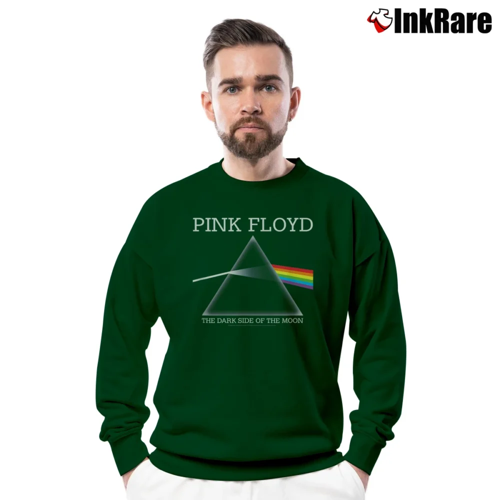 Men’s Pink Floyd The Dark Side Of The Moon Crewneck Sweatshirt in forest green | Cozy Fabric, Clean Style